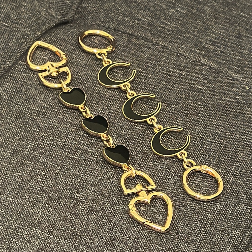 Gold and Black Handbag Extender Chains